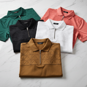 GeoZip Textured Polo Combo